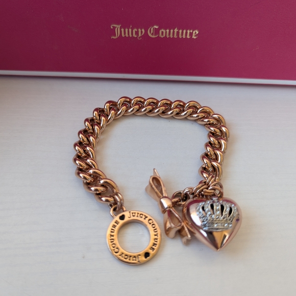 Juicy Couture Jewelry - Juicy Couture Gold Bracelet with Heart Charm